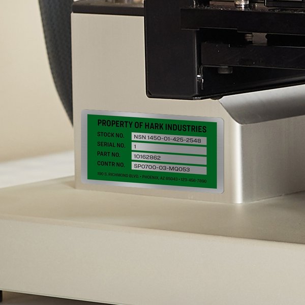 Durable Metallic Asset Tag Labels, PK64
