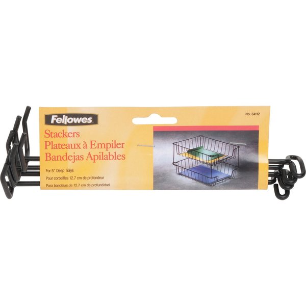 Letter Tray Stacker Set, Black, PK4