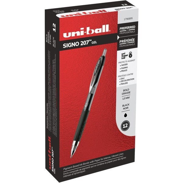 Pen, Uniball, 207 Gel, 1M, Bk, PK12