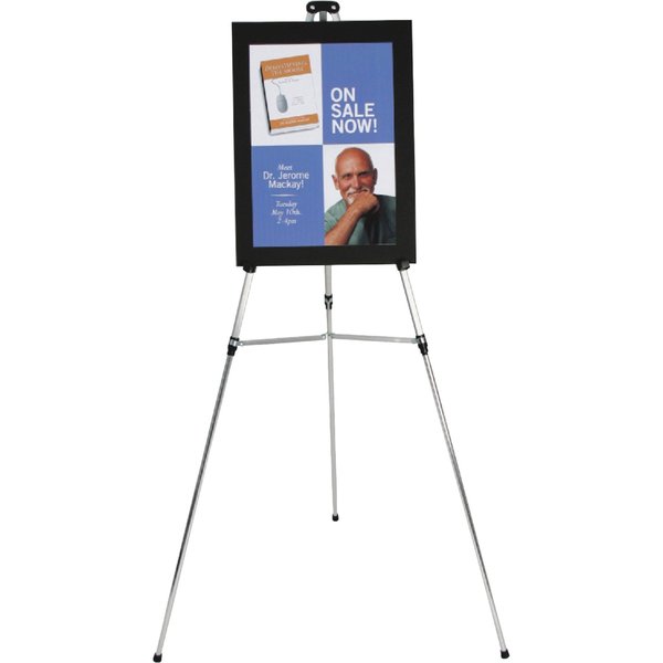 Portable Telescoping Display Easel, Silver