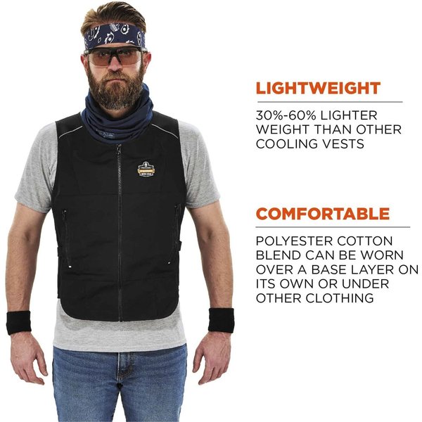 Cooling Vest, Cold Pack Inserts, Zipper