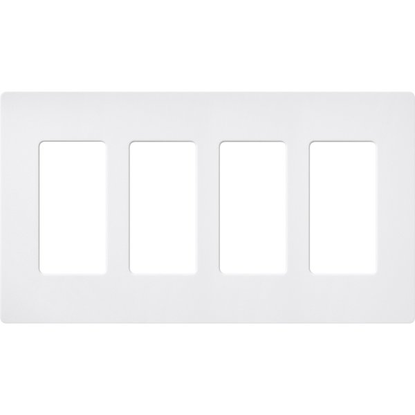 Designer Wall Plates, Number of Gangs: 4 Satin Finish, Snow