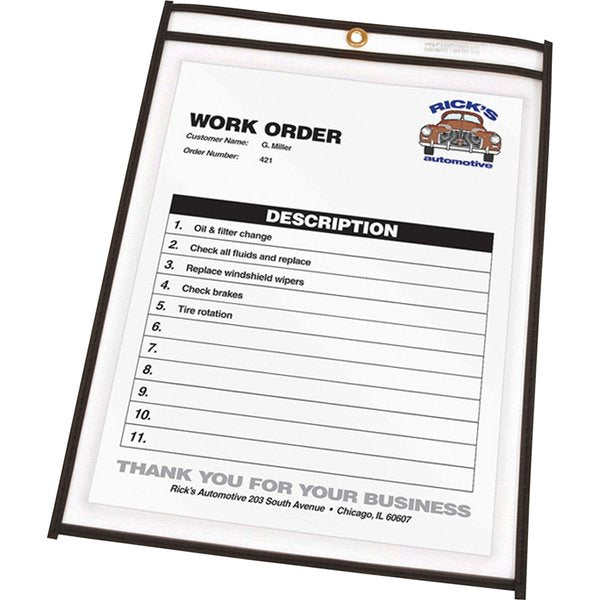 Shop Ticket Holders, Clear, 9 x 12