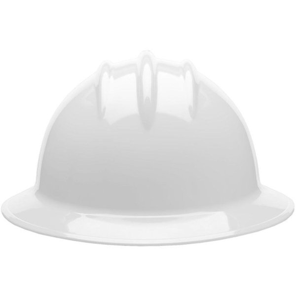 Full Brim Hard Hat, Classic, Type 1, Class E, Ratchet (6-Point), White