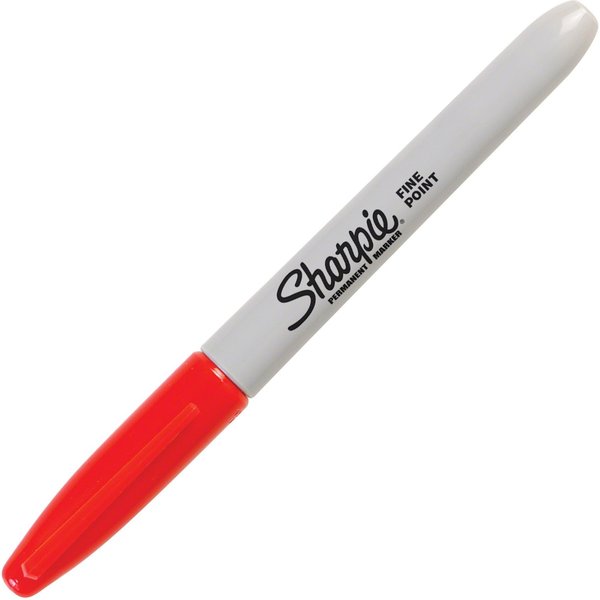 Permanent Marker, Fine Tip Red PK12
