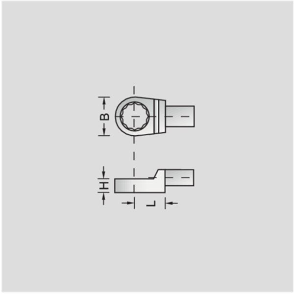 Torque Wrench Head, Box End, 9x12, 17mm