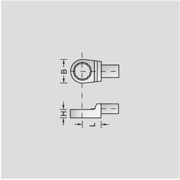 Torque Wrench Head, Box End, 9x12, 16mm