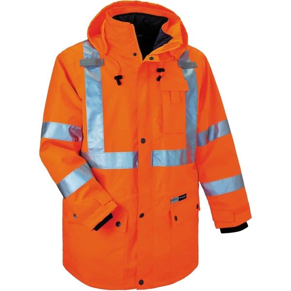 5XL Insulated Hooded Jacket, Orange