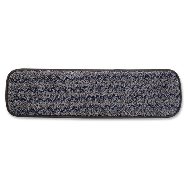 20.8 in L Flat Mop Pad, Hook-and-Loop Connection, Gray, Microfiber