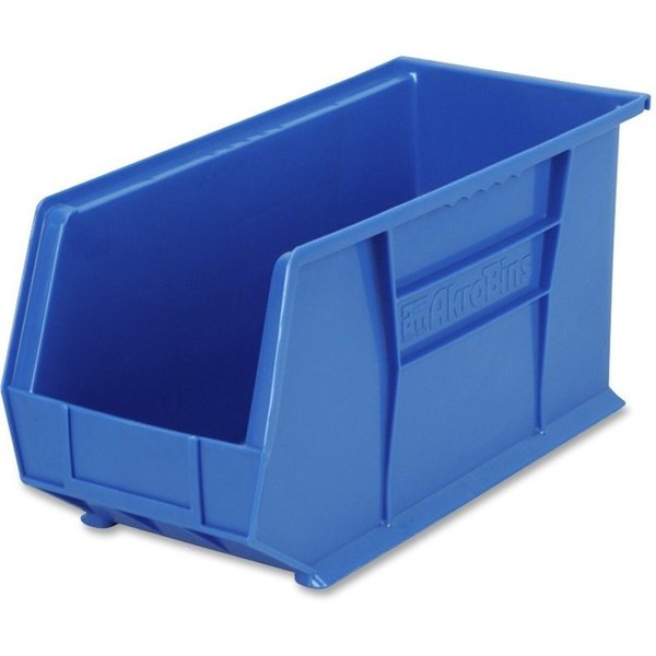 Hang & Stack Storage Bin, Blue, Plastic, 18 in L x 8 1/4 in W x 9 in H, 60 lb Load Capacity