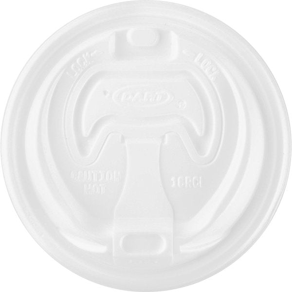 Lid for 12 to 24 oz. Hot/Cold Cup, Dome, Reclosable, Sip Through, White, Pk1000