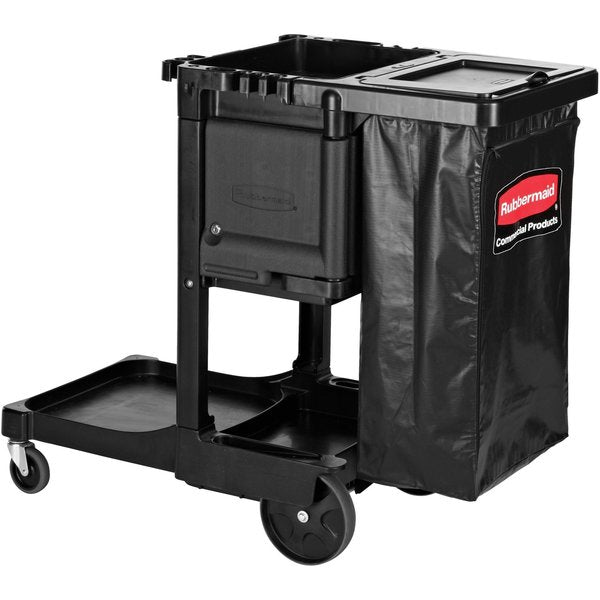 Executive Janitorial Cleaning Cart, Black