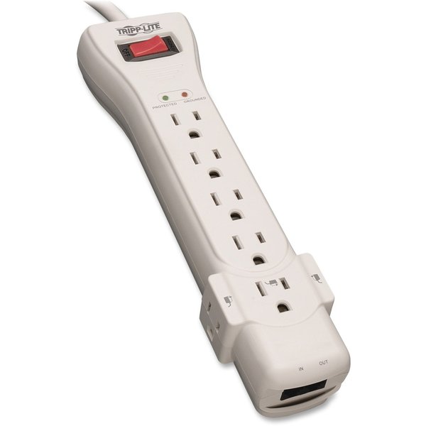 Datacom Surge Protector, 7 Outlet, Gray
