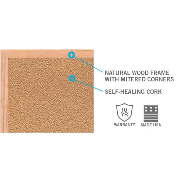 Cork Bulletin Board, Natural, Indoors