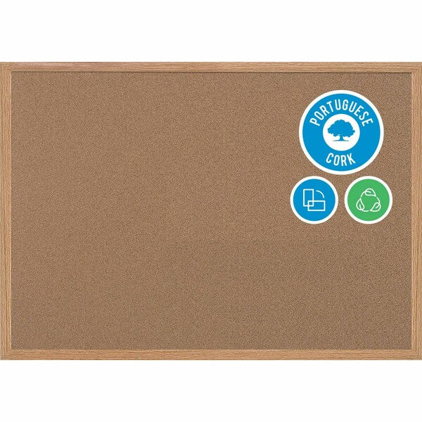 Earth Cork Board 3 ft.x4ft., Oak Frame