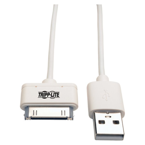 Charge Cable, Apple 30-Pin Dock, White, 3ft