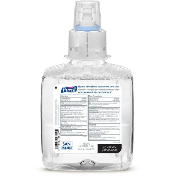 Hand Sanitizer, Cartridge, Foam, 1200mL, PK4