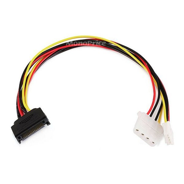 SATA(M)/Molex 4pin/4pin, Pwr Cable, 12in