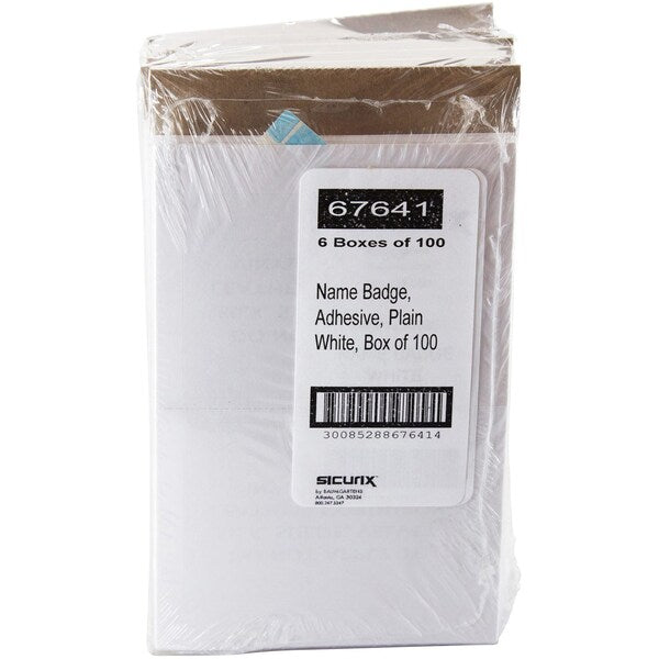 ID Adhesive Badge, Adhesive, PK600