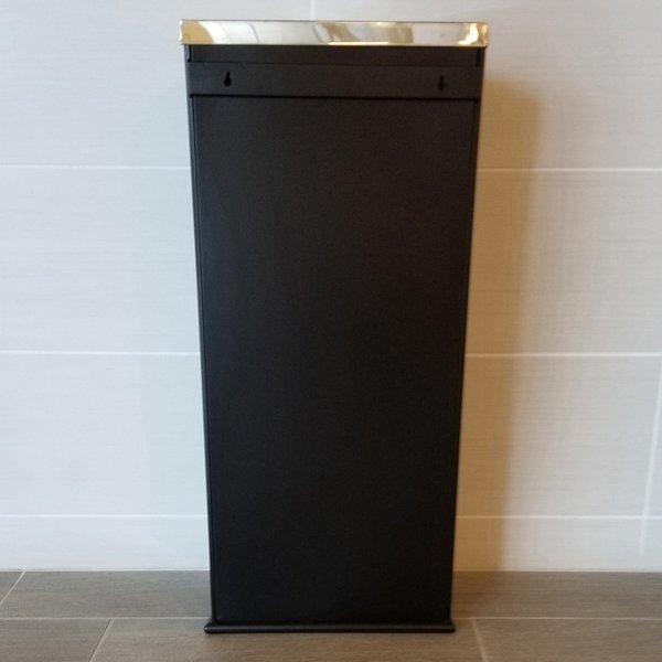9 gal Half-Round Trash Can, Silver, Stainless Steel