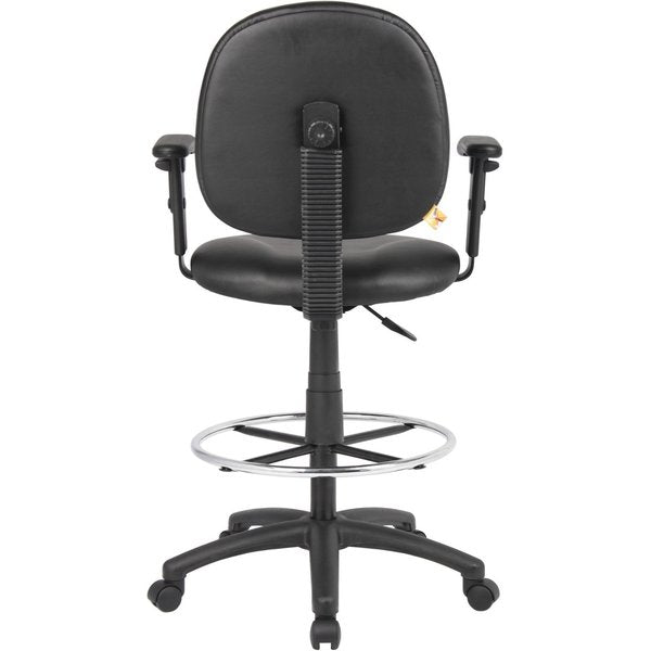 Black Caressoft Drafting Stools W/Adj Arms & Footring