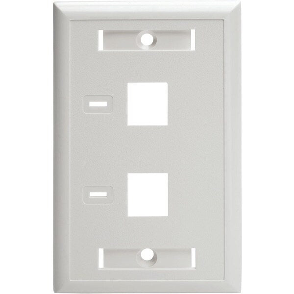 Keystone Face Plate, 2-Port Dual Outlet