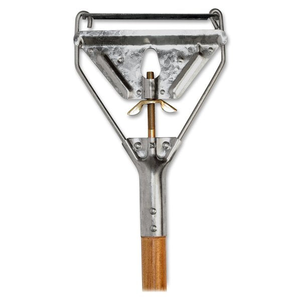 Mop Handle, Slide On Connection, Natural, Metal
