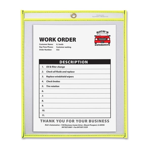 Shop Ticket Holder, Yellow, 9 x 12