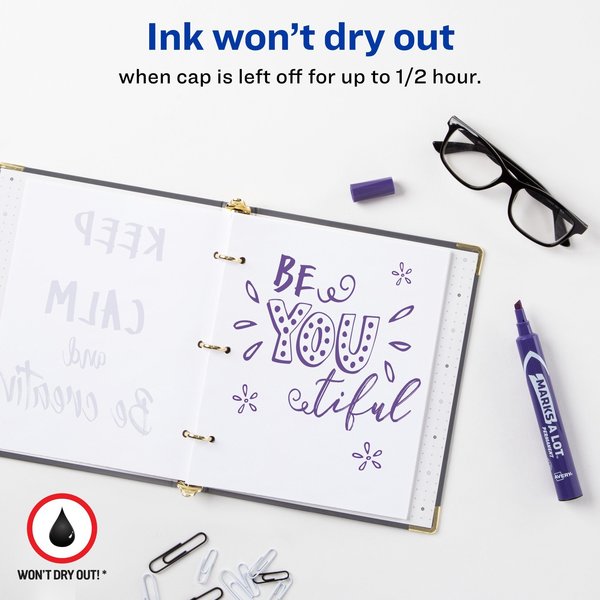 Large Desk-Style Permanent Marker, Chisel Tip, Purple