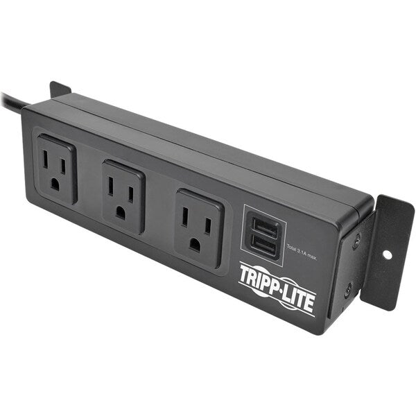 Surge Protector Outlet Strip, 15.0A, Black