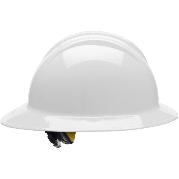 Full Brim Hard Hat, Classic, Type 1, Class E, Ratchet (6-Point), White