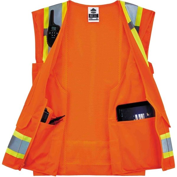 Two-Tone Surveyors Vest, Orange, 2XL/3XL