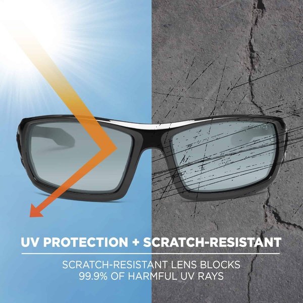 Safety Glasses, Traditional Silver Mirror Polycarbonate Lens, Scratch-Resistant