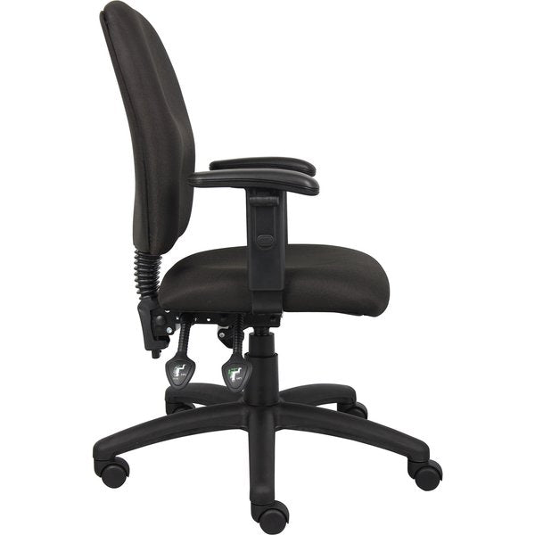 Fabric Task Chair, 21 1/2-, Adjustable, Black