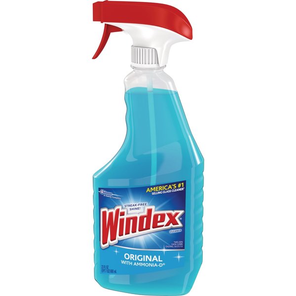Liquid Glass Cleaner, 23 oz., Blue, Unscented, Trigger Spray Bottle