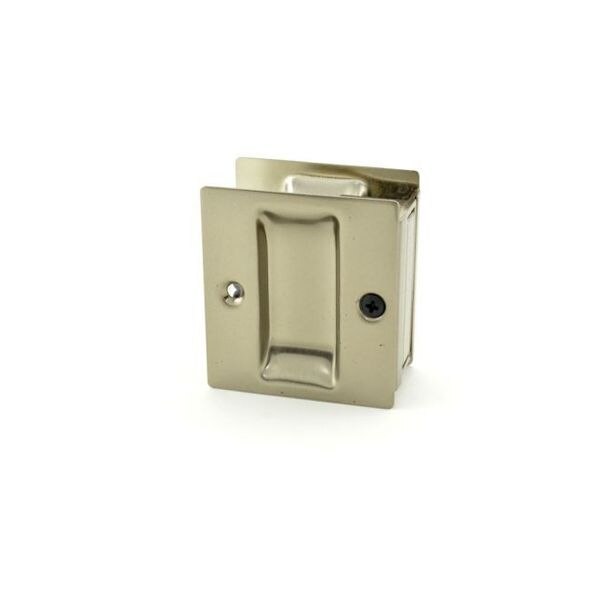 Passage Pocket Door Lock Square Cutout Antique Nickel