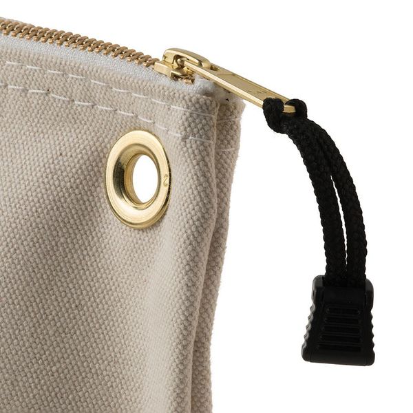 Canvas Bag with Zipper, Large Natural, No. 8 Canvas, Natural, 8