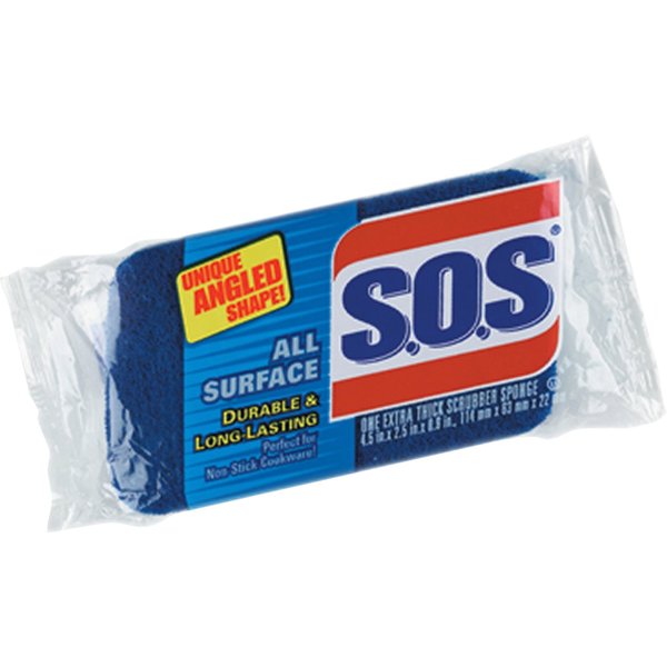 Sponge Scrubber, SOS, Blue, PK12