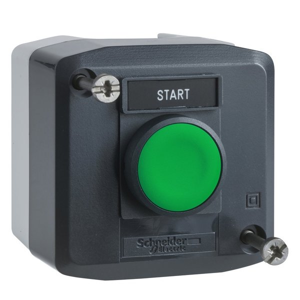 Dark grey station-1 green flush pushbu