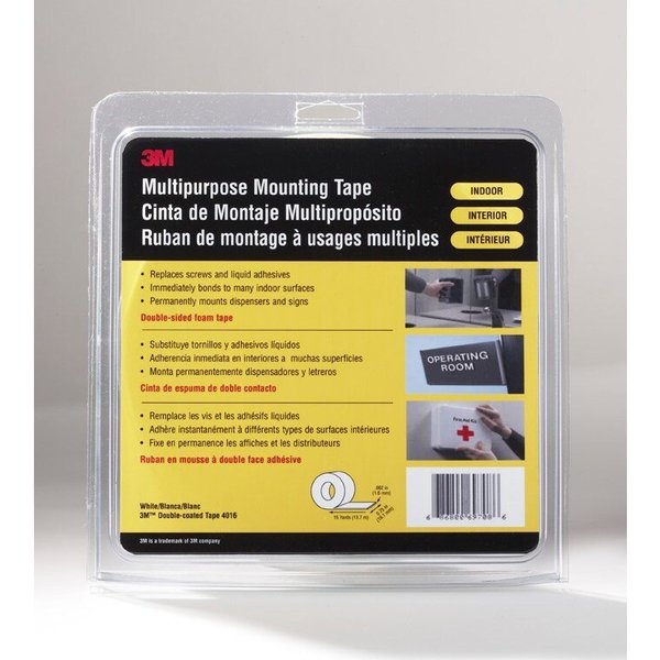 Double Sided Tape, Urethane Foam, 3/4in