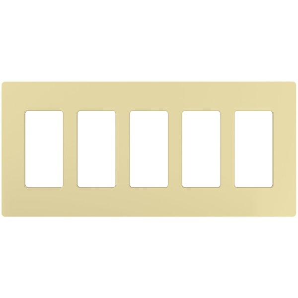 Designer Wall Plates, Number of Gangs: 5 Gloss Finish, Ivory