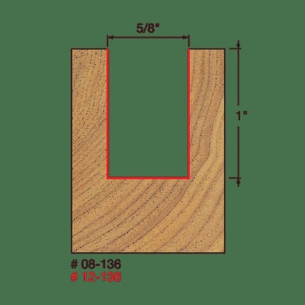 Double Flute Straight Bit with 3/8
