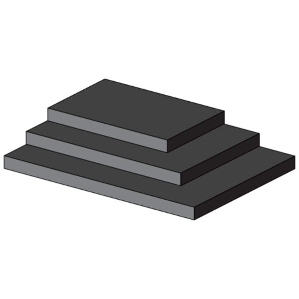 Foam Strip, Closed Cell, 1/4 in W, 10 ft L, 1/16 in Thick, Black