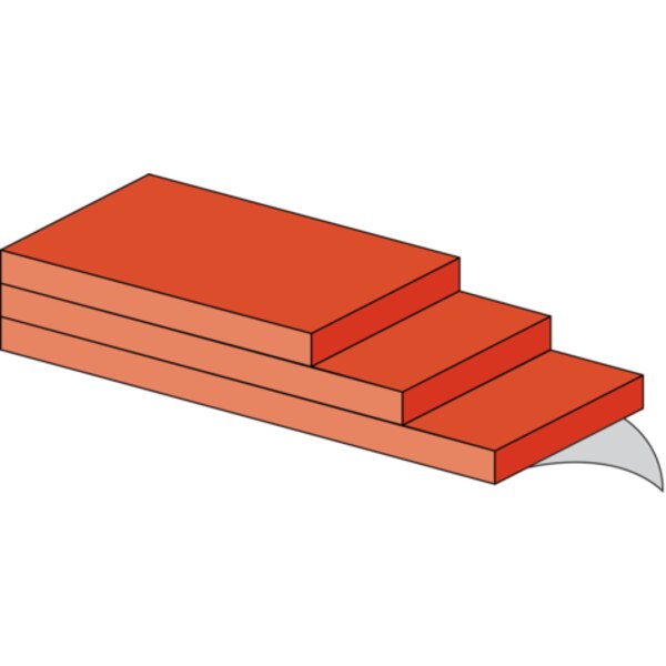 Foam Sheet, Closed Cell, 12 in W, 12 in L, 1/16 in Thick, Red