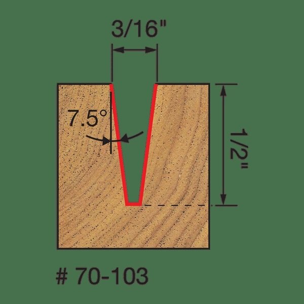 Engraving V-Groove, 7.5degx3/16