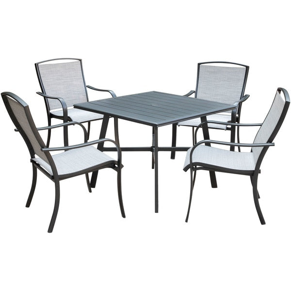 Foxhill 5-Piece Patio Dining Set with 4 Sling Dining Chairs