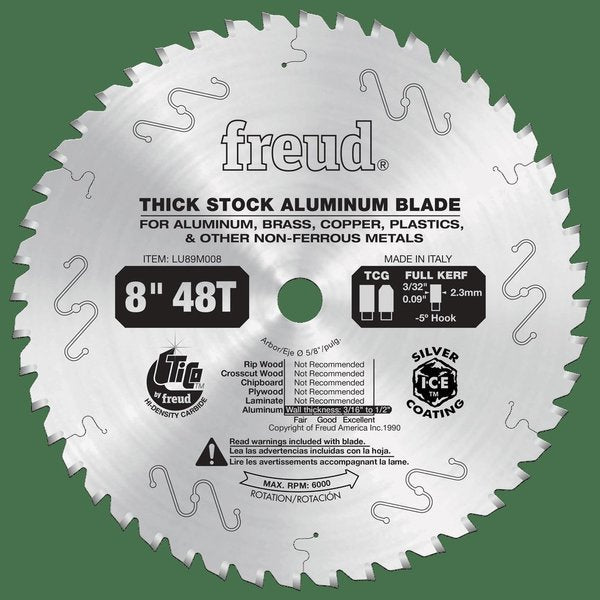 Thick Stock Aluminum Metal Blade, 8