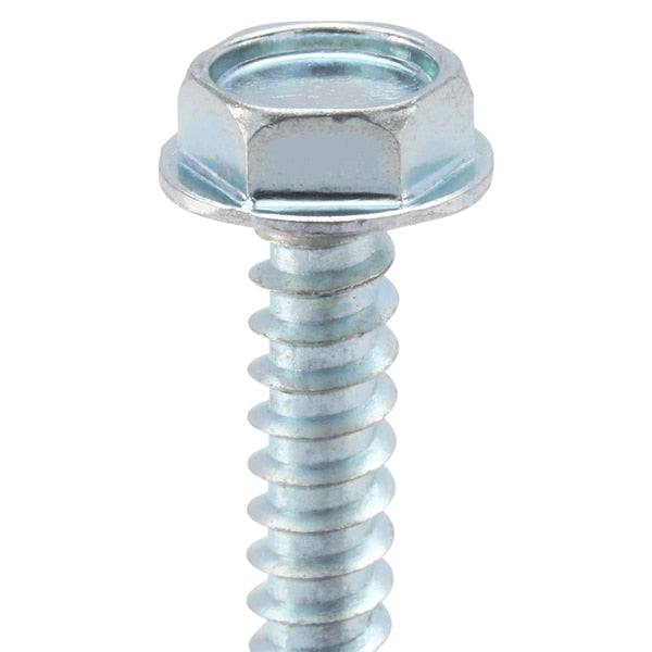Self-Drilling Screw, #10 x 1 in, Zinc Plated Steel Hex Head External Hex Drive, 100 PK