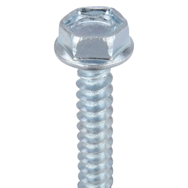 Self-Drilling Screw, #10 x 1 1/2 in, Zinc Plated Steel Hex Head External Hex Drive, 100 PK