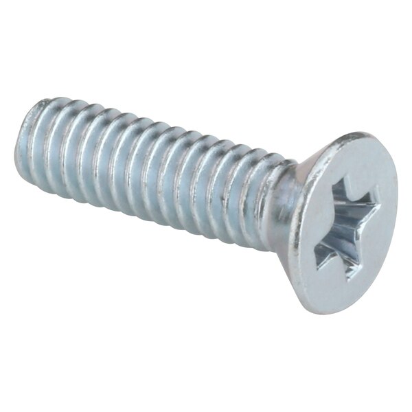 #8-32 x 5/8 in Phillips Flat Machine Screw, Zinc Plated Steel, 100 PK